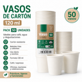 Pack 50 Vasos de Cartón 120 ml Blancos | Vasos para Café, Agua y Degustaciones