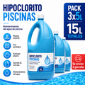 Hipoclorito Piscinas 5L Pack Ahorro 3 Garrafas – 15L Totales